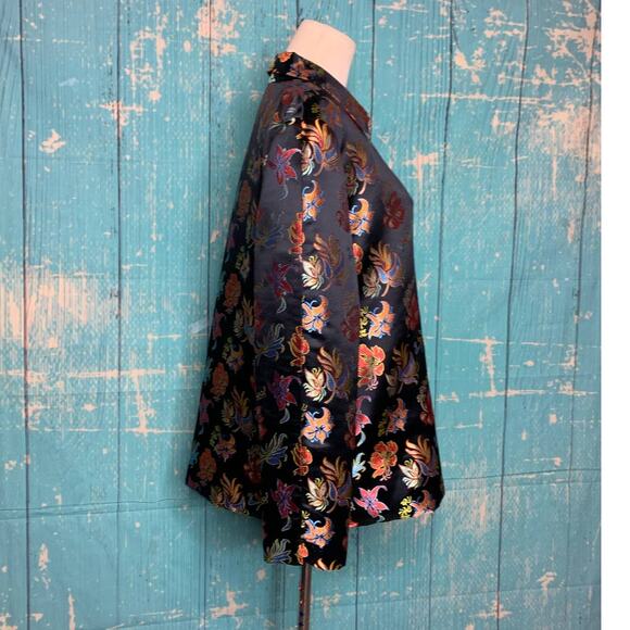 Reversible black red floral embroidered Asian inspired blazer size Medium - Picture 10 of 16